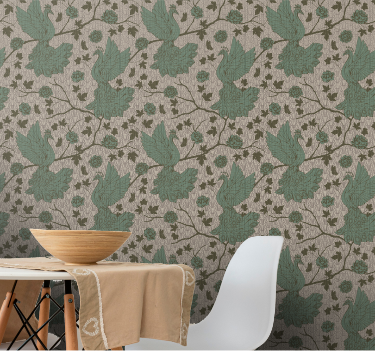 Papel tapiz animales pájaros en las ramas - TenVinilo