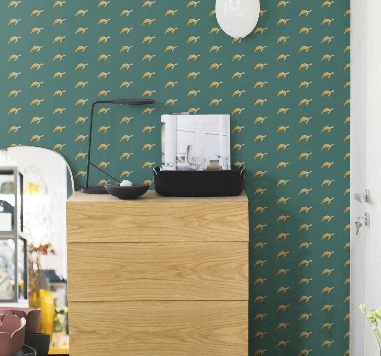 Papel tapiz animales patrón de tortugas pequeñas - TenVinilo