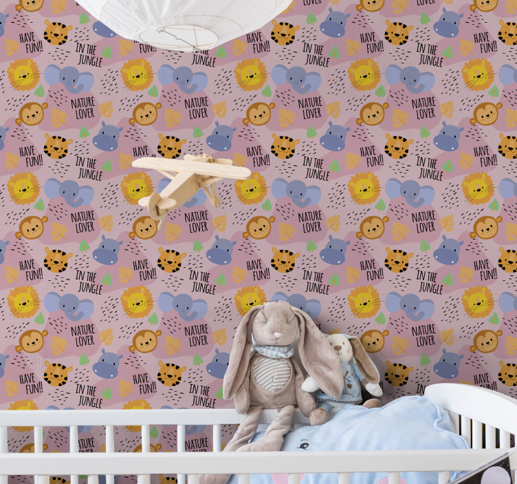 Papel tapiz bebé amante de la naturaleza de la jungla - TenVinilo