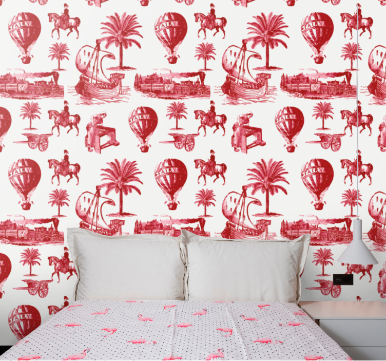 Papel tapiz vintage escenas de viaje vintage - TenVinilo