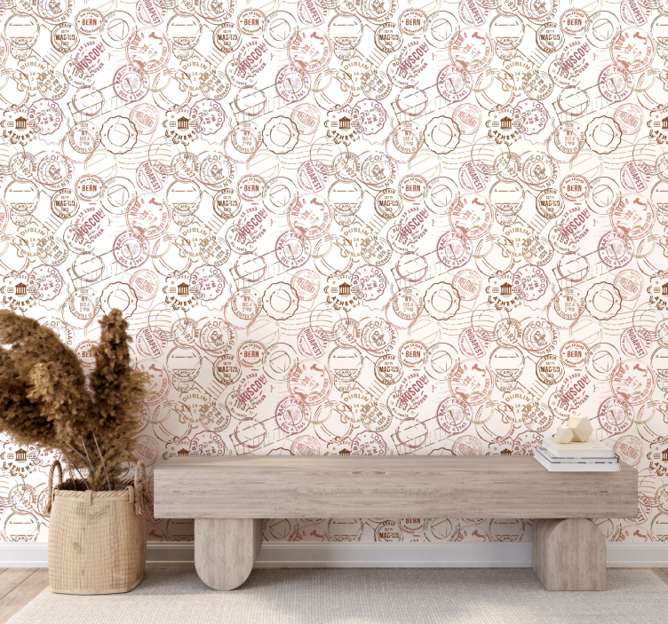 Papel tapiz ciudades sellos antiguos - TenVinilo