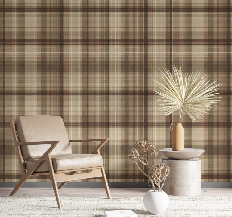 Papel tapiz cuadrados efecto textil - TenVinilo