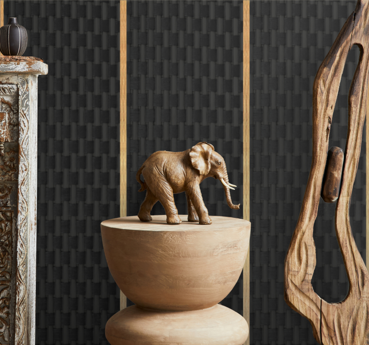 Papel tapiz textura patrón texturizado negro - TenVinilo