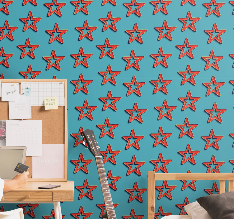 Papel tapiz estrellas patrón de estrella celestial - TenVinilo