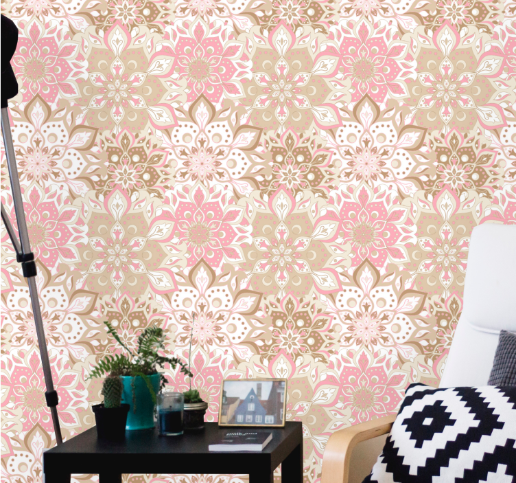 Papel tapiz floral elegancia adornada floral - TenVinilo