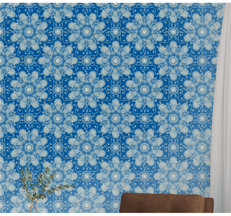 Papel tapiz floral flores adornadas - TenVinilo