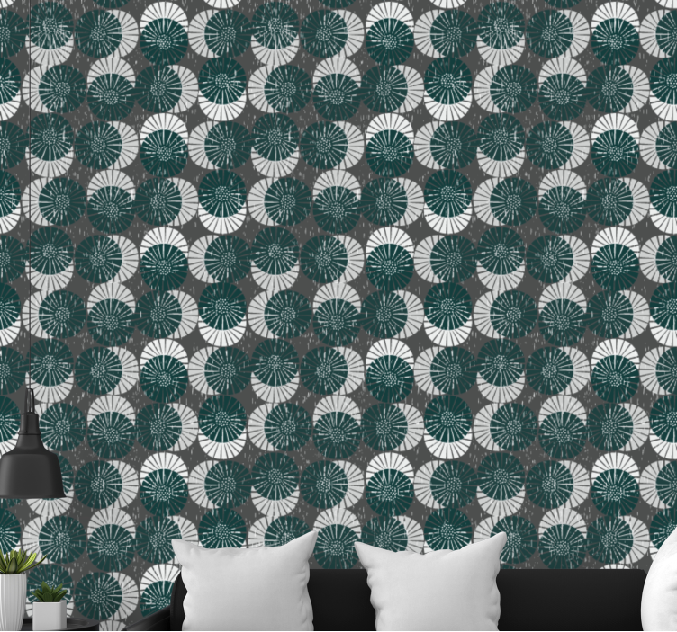 Papel tapiz círculos patrón de tonos oscuros - TenVinilo