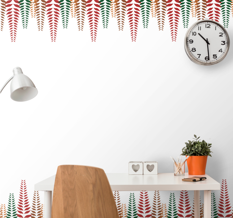 Papel tapiz flores elegantes formas de helecho - TenVinilo