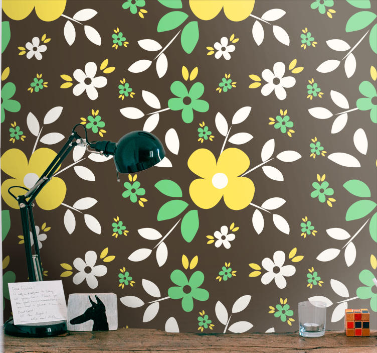 Papel tapiz flores explosión de floración floral - TenVinilo