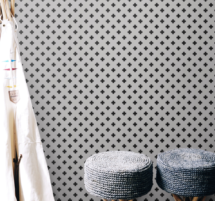 Papel tapiz geométrico patrón cruzado - TenVinilo