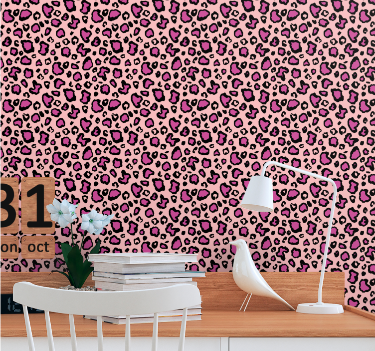 Papel tapiz leopardos interior con estampado de leopardo - TenVinilo