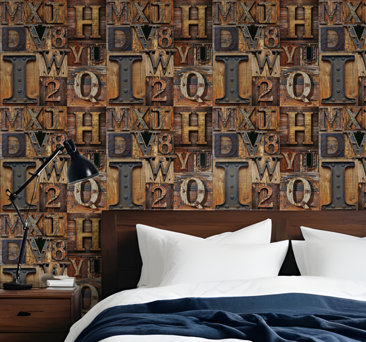 Papel tapiz letras efecto 3d - TenVinilo