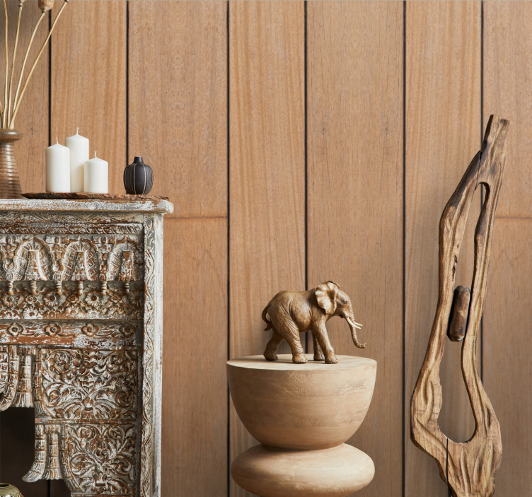 Papel tapiz madera tablones marrones sencillos - TenVinilo