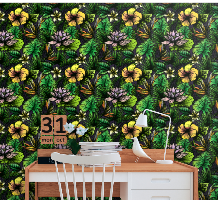 Papel tapiz naturaleza floración tropical - TenVinilo