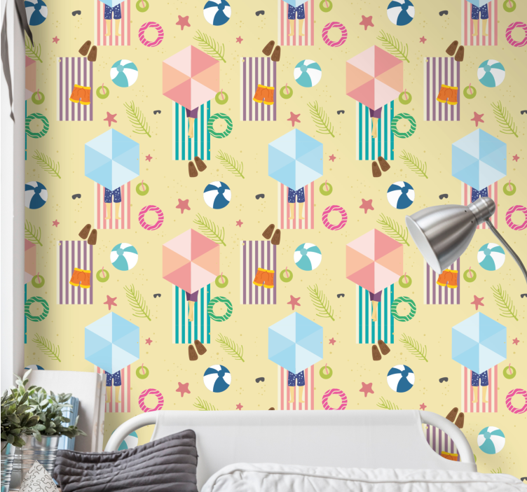 Papel tapiz navidad elementos juguetones de temporada - TenVinilo