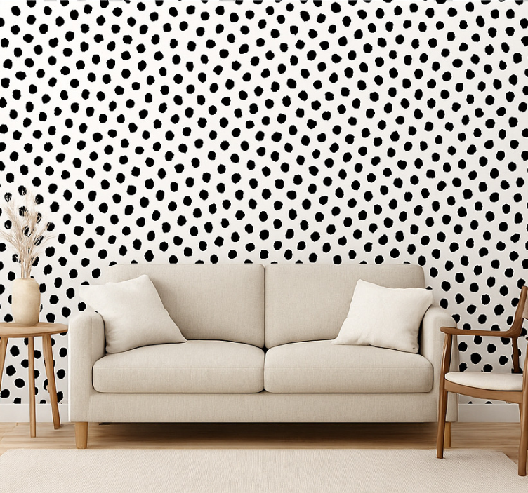 Papel tapiz perros dálmata blanco y negro - TenVinilo