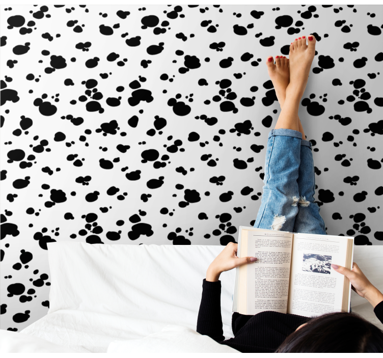 Papel tapiz perros patrón de huella de pata - TenVinilo