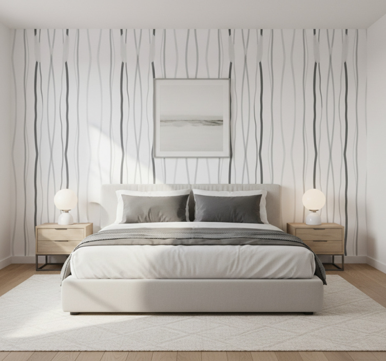 Papel tapiz textura rayas grises elegantes - TenVinilo