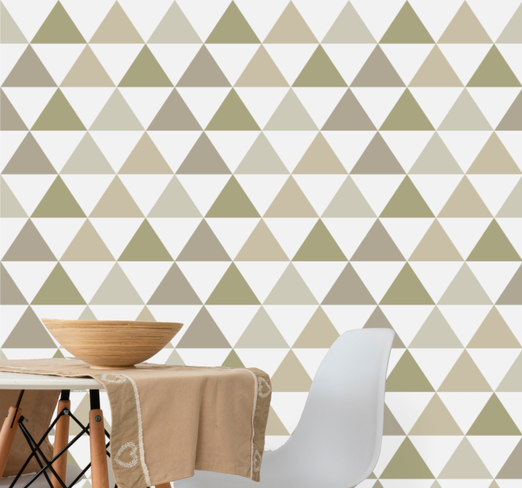Papel pintado triangulos Triángulos en tonos beige - TenVinilo