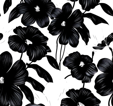 Papel tapiz flores amapola negra - TenVinilo