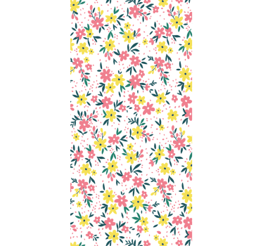 Papel tapiz flores patrón colorido y elegante - TenVinilo