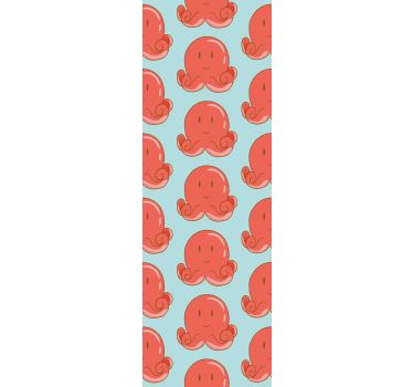 Papel tapiz animales diseño de pulpo rojo - TenVinilo