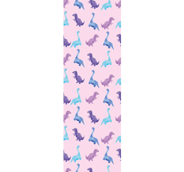 Papel tapiz dinosaurios patrón de guardería rosa - TenVinilo