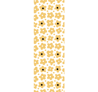 Papel tapiz flores motivo sencillo amarillo - TenVinilo