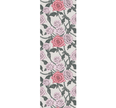 Papel tapiz flores patrón de vid de rosas - TenVinilo