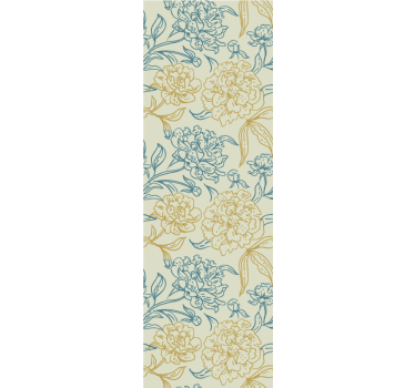 Papel tapiz flores patrón floral de peonía - TenVinilo