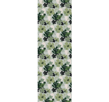 Papel tapiz flores motivo verde exuberante - TenVinilo