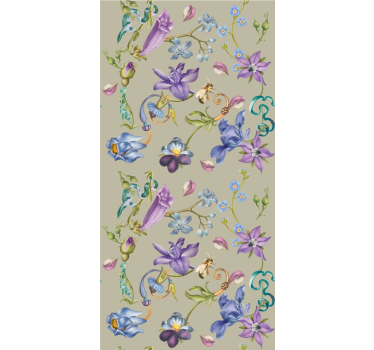 Papel tapiz flores diseño de fantasía floral - TenVinilo