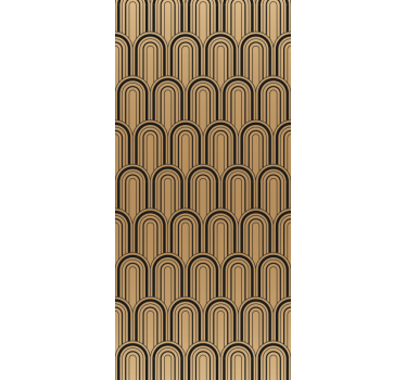 Papel tapiz geométrico diseño de patrón de arcos marrones - TenVinilo