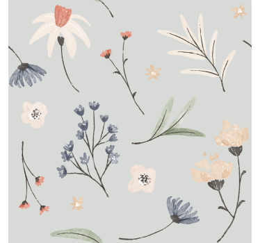 Papel tapiz flores delicado diseño de primavera - TenVinilo