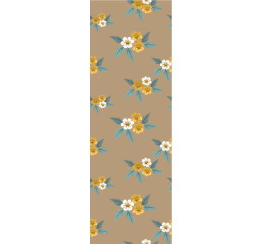 Papel tapiz flores motivo floral marrón - TenVinilo