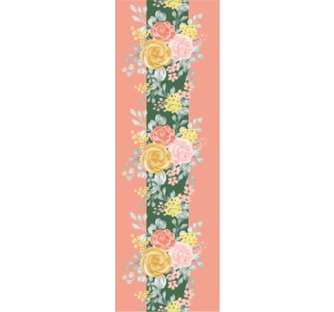 Papel tapiz flores rosas y vegetación - TenVinilo