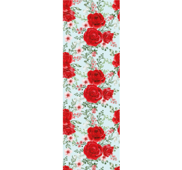 Papel tapiz flores rosa roja floral - TenVinilo