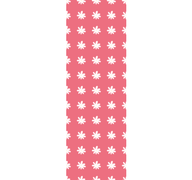 Papel tapiz flores patrón floral rojo y blanco - TenVinilo