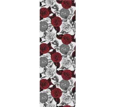 Papel tapiz flores arreglo floral rojo - TenVinilo