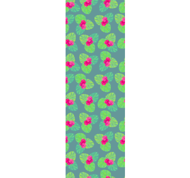 Papel tapiz flores hojas exóticas florecientes - TenVinilo