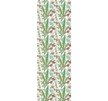 Papel tapiz flores arreglo floral de hojas - TenVinilo