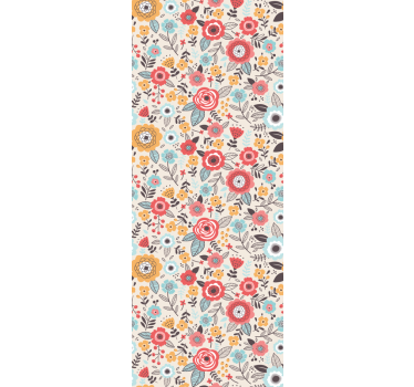 Papel tapiz flores diseño floral colorido - TenVinilo