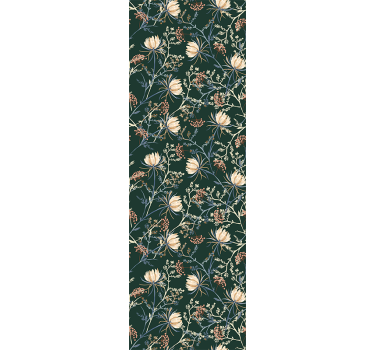 Papel tapiz flores estampado floral botánico - TenVinilo