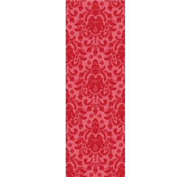 Papel tapiz clásico damasco floral rojo - TenVinilo