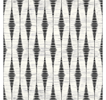 Papel tapiz geométrico ikat negro rabaul - TenVinilo