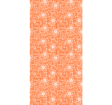 Papel tapiz flores patrón paisley naranja - TenVinilo