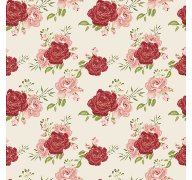 Papel tapiz flores rosas elegantes - TenVinilo