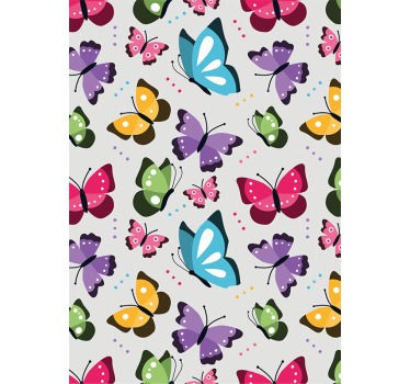 Papel tapiz animales mariposas voladoras coloridas - TenVinilo