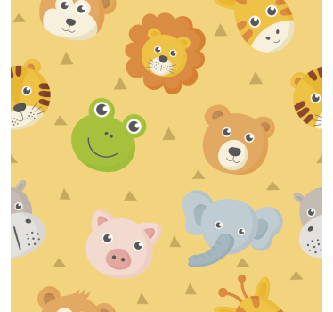 Papel tapiz animales Área de juego de animales coloridos - TenVinilo