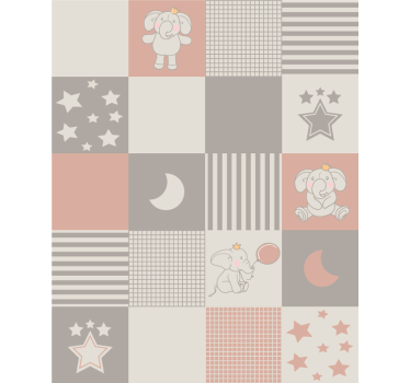 Papel tapiz animales motivos de elefantes nórdicos - TenVinilo